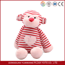 Custom Lovely 35cm Plush Monkey Toys with Red and Pink Clothes